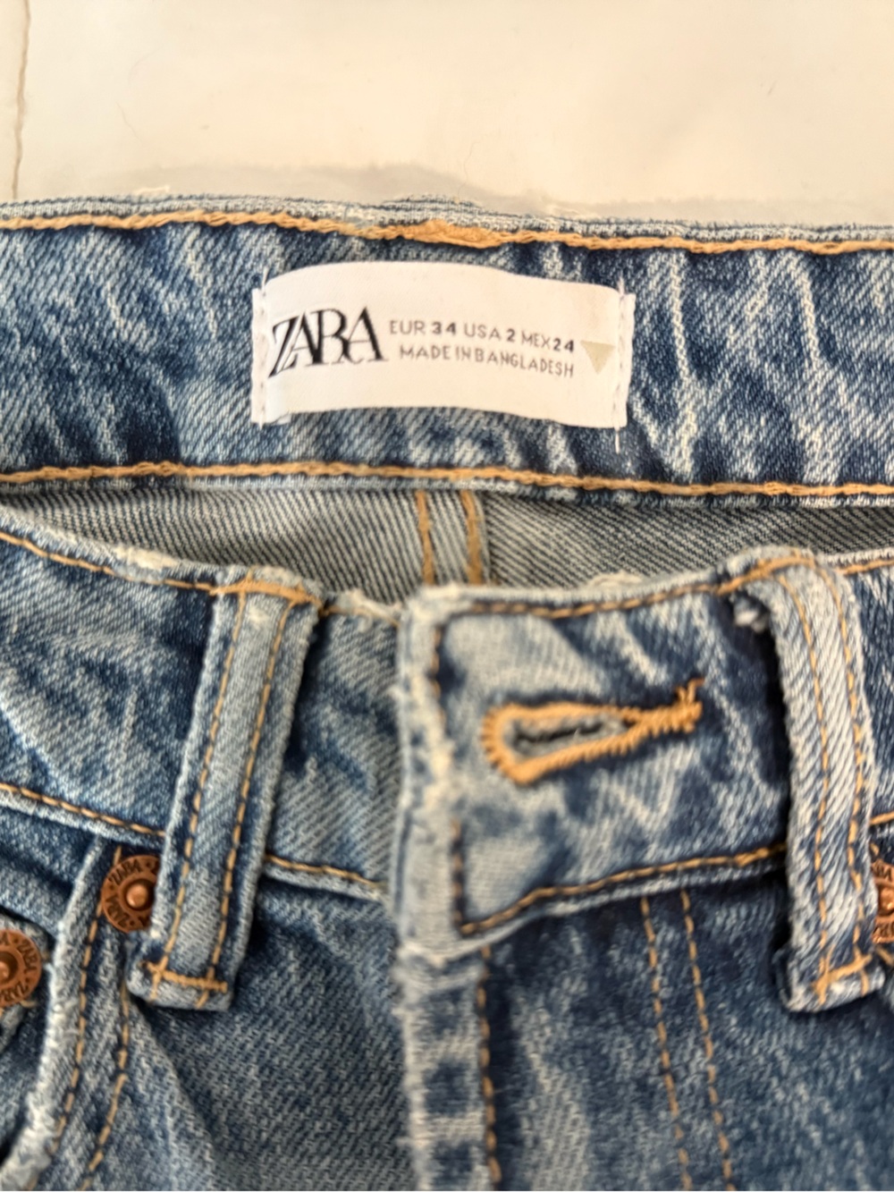 Zara Faded Light Blue Denim Jeans